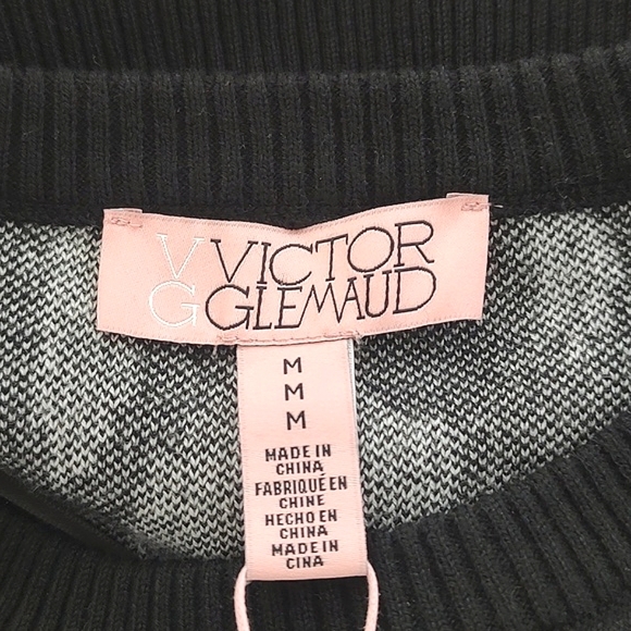 New Soft Wool Blend Sweater Dress Victor Glemaud Short Sleeve Abstract Print M - Picture 12 of 14